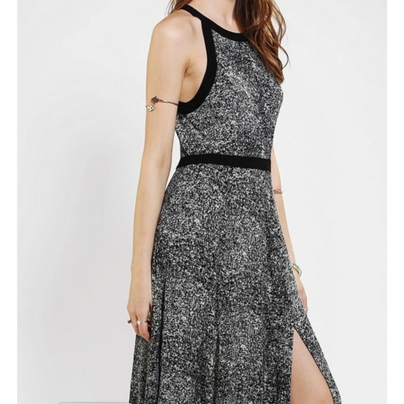 Silence And Noise Maxi Dress Large Black White Slits Strappy Urban Outfitters - Picture 1 of 12